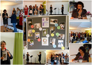 Fotocollage der Lesung mit Christine Haiden